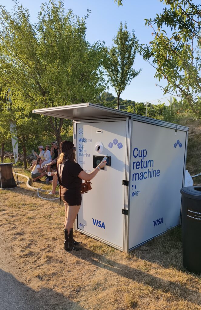 Smart DRS reusable cup return system with instant cashless refunds at Ženy Víno Funk festival