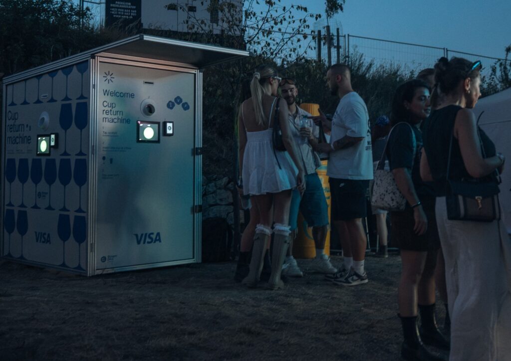 Smart DRS automated reusable cup return system at Ženy Víno Funk festival