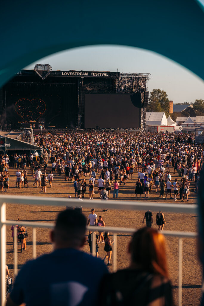 Festival crowd in front of the main stage at LOVESTREAM Festival 2026 in Bratislava.